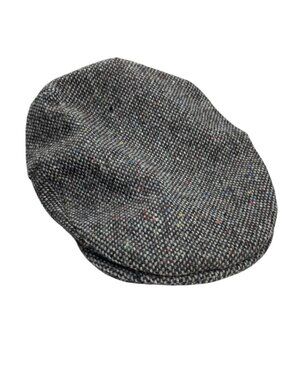 NEW Hanna Hats 100% Wool Tweed Newsboy Cap Gray • Donegal Ireland • XL